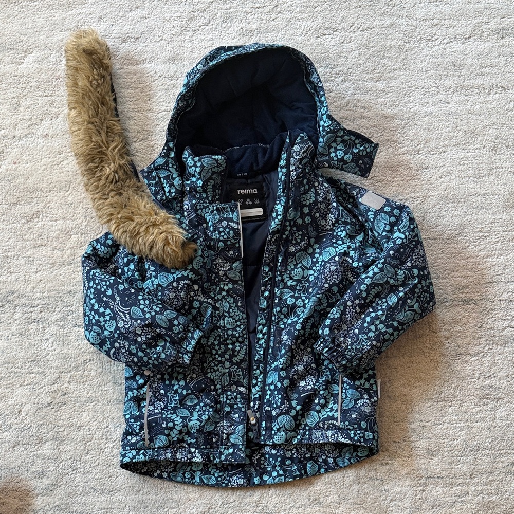 Reima Blue Floral Kids Winter Jacket